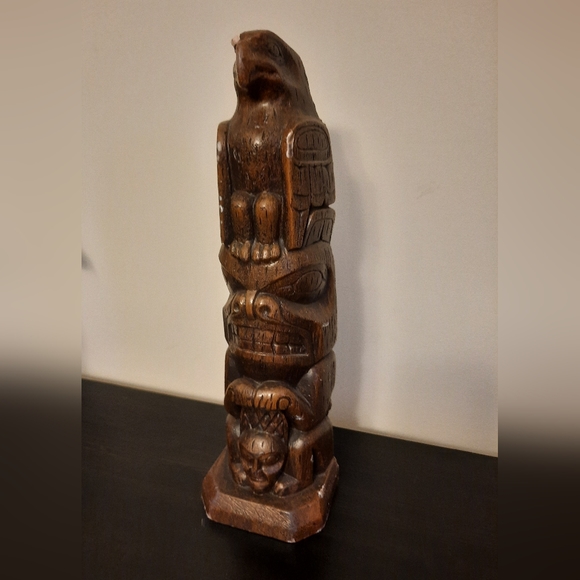 Large Vintage RARE Pearlite Wax Haida Totem Pole Candle - Picture 3 of 13